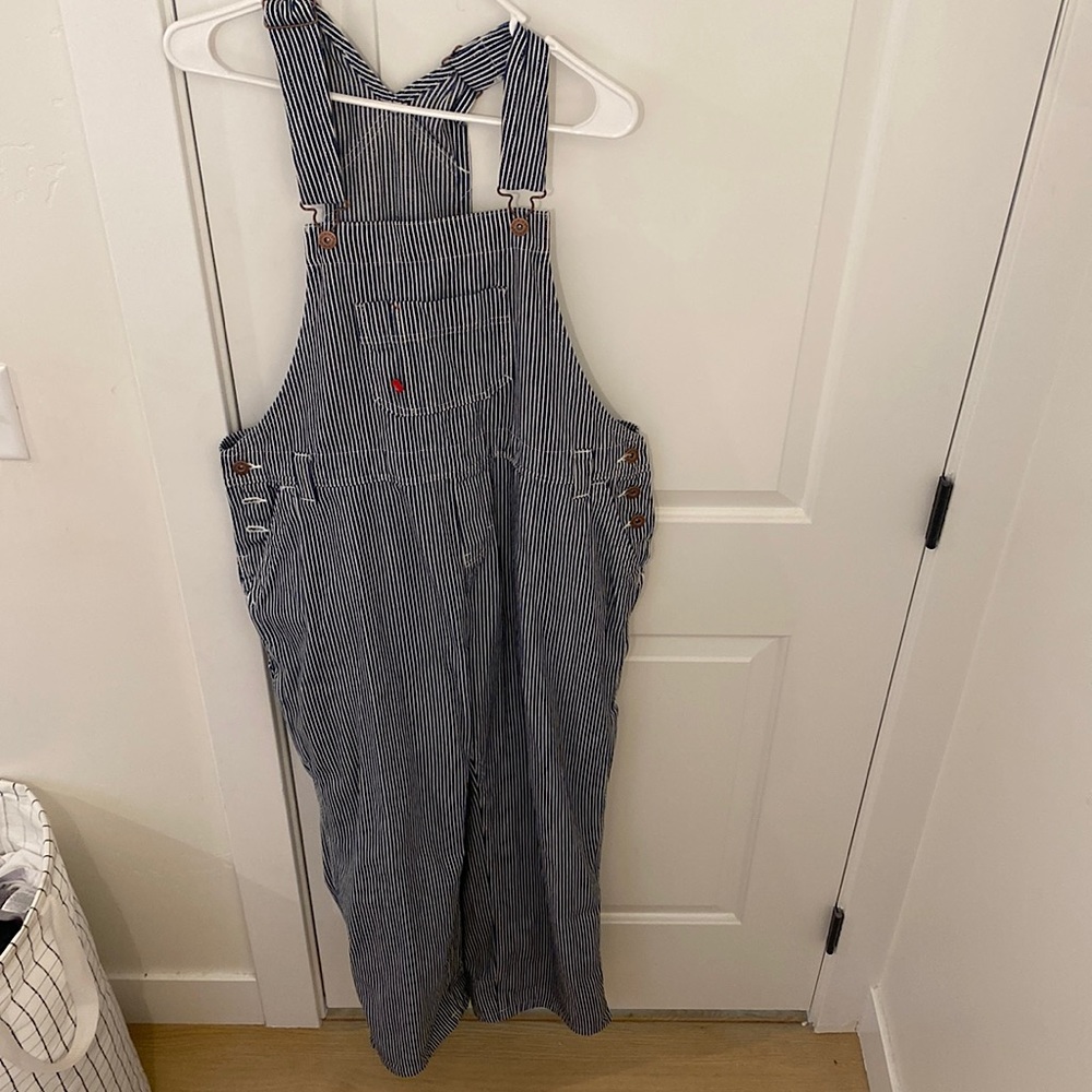 Dickies blue stripped overalls